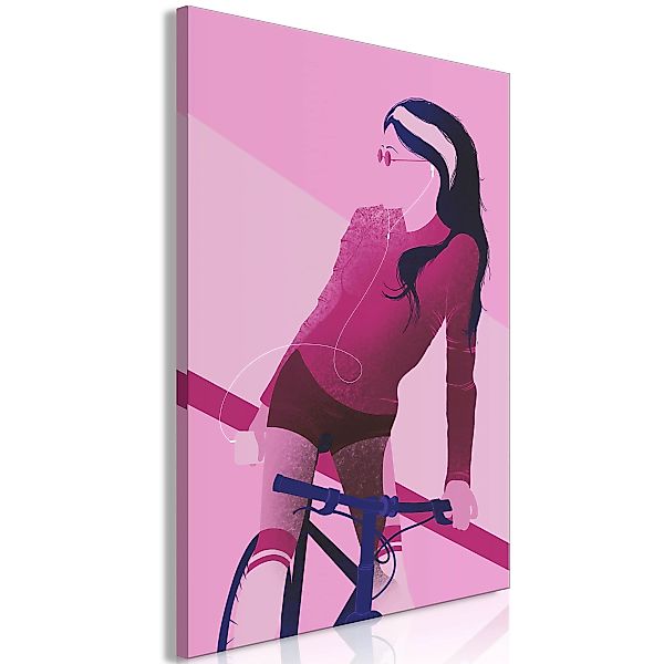 Wandbild - Woman on Bicycle (1 Part) Vertical günstig online kaufen