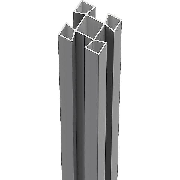 ZacAlu Aluminium-Zaunpfosten Silbergrau 7,3 cm x 7,3 cm x 194 cm günstig online kaufen