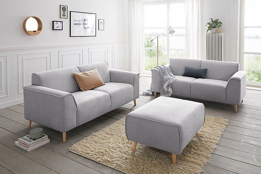 Home affaire Hocker "Janek" mit Keder in scandinavischem Design günstig online kaufen