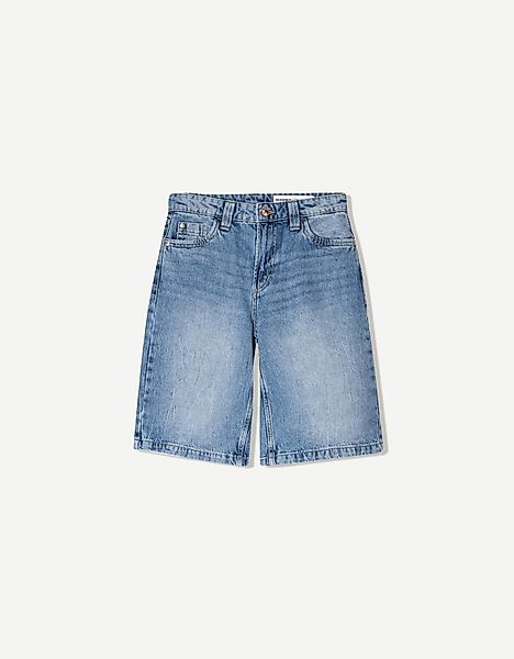 Bershka Baggy-Denim-Shorts Damen 42 Ausgewaschenes Blau günstig online kaufen