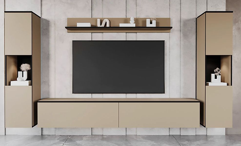 OTTO home Wohnwand "PARIS, Vitrine Türanschlag links/rechts wechselbar" Kom günstig online kaufen