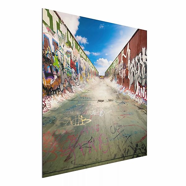 Alu-Dibond Bild - Quadrat Skate Graffiti günstig online kaufen