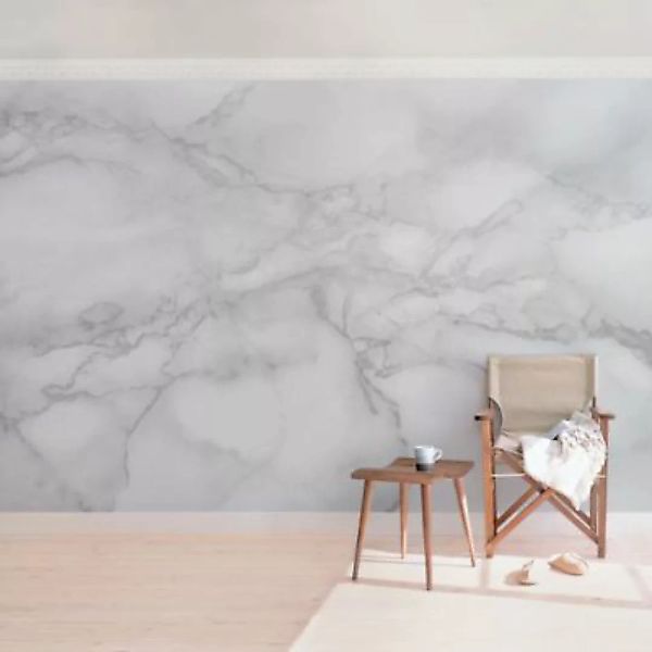 Bilderwelten Marmor Tapete Marmoroptik Schwarz Weiß grau Gr. 288 x 288 günstig online kaufen