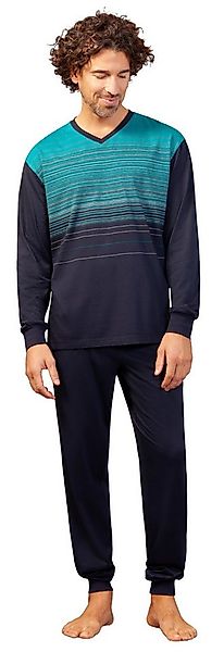 Hajo Schlafanzug Modischer Herren Pyjama lang mit Bündchen (2 tlg) Klima Ko günstig online kaufen