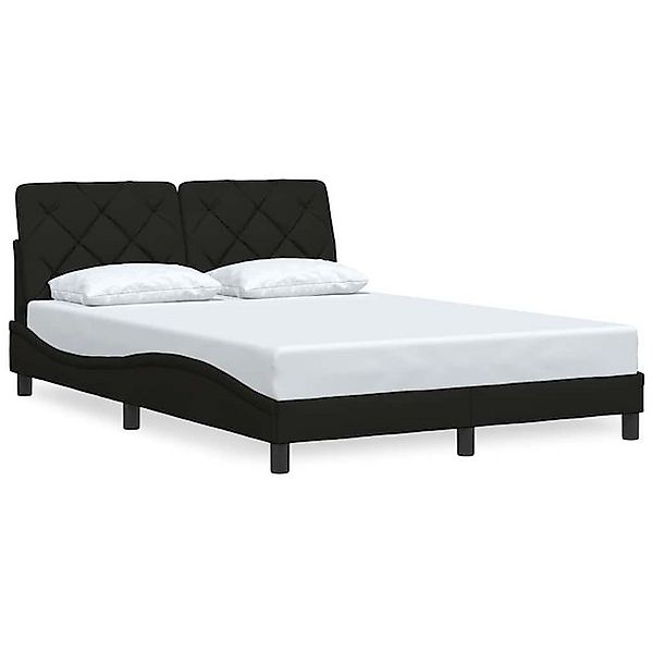 vidaXL Bett Bettgestell ohne Matratze Schwarz 140x190 cm Stoff günstig online kaufen