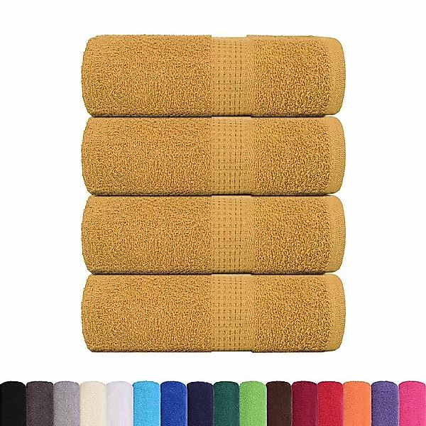 vidaXL Handtuch Seiftücher 4 Stk. Golden günstig online kaufen