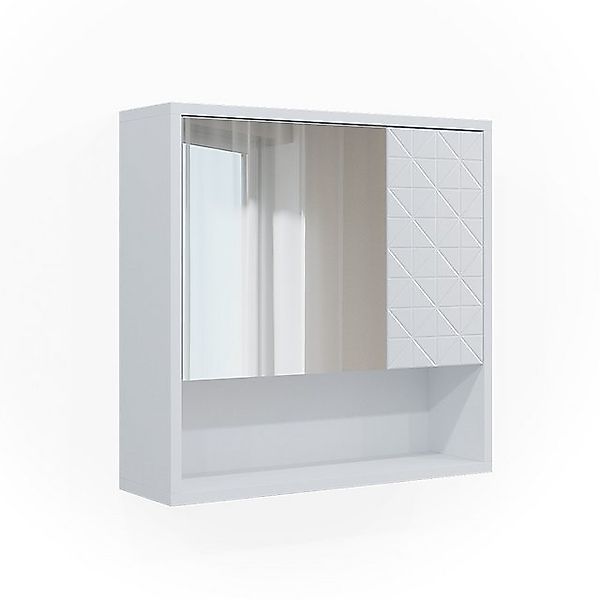 Vicco Badspiegelschrank Agasta Weiß Hochglanz 54 x 53 cm günstig online kaufen