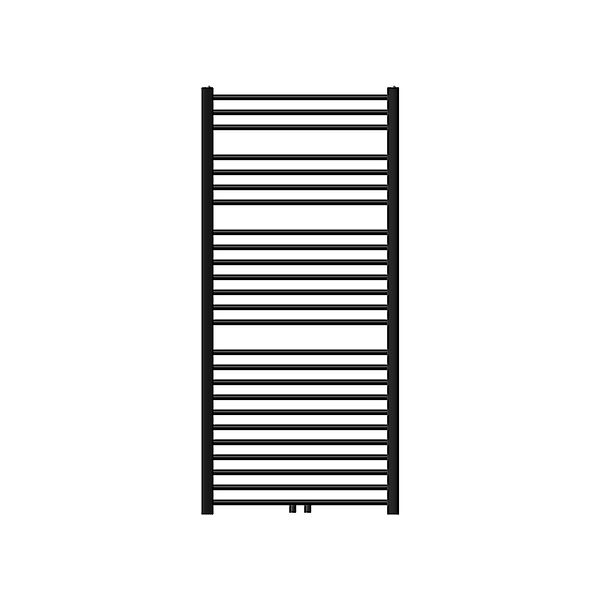 LuxeBath Badheizkörper Sahara 750x1500 mm Schwarz Matt Gerade Mittelanschlu günstig online kaufen