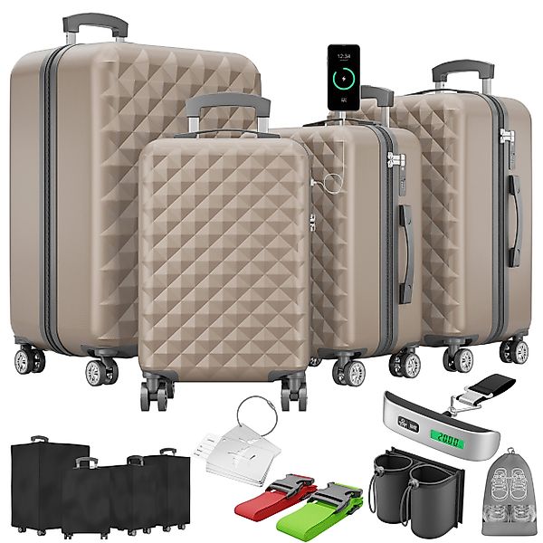 Onbest Kofferset 4er Hartschalen Trolley PREMIUM günstig online kaufen