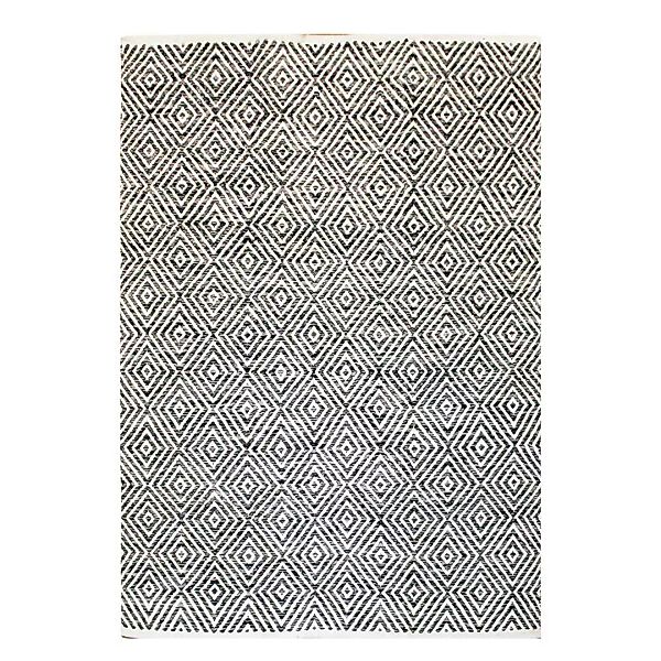 Webstoff Teppich in Creme Weiß und Grau 1 cm hoch günstig online kaufen