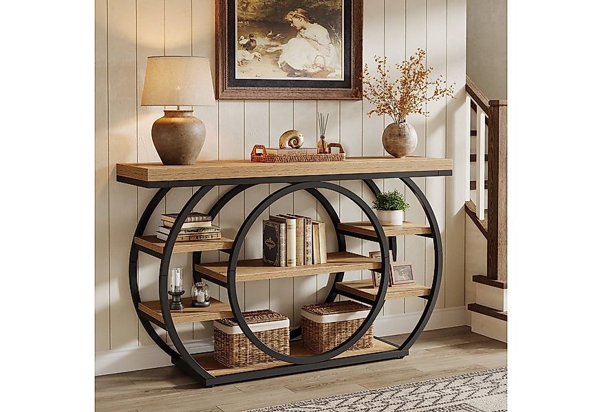 Tribesigns Konsolentisch 5-stufiger industrieller Eingangstisch mit Metallr günstig online kaufen