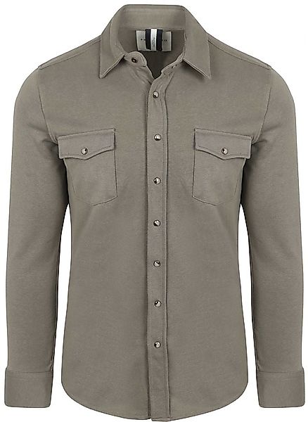 Profuomo Overshirt Western Jersey Olivgrün - Größe M günstig online kaufen