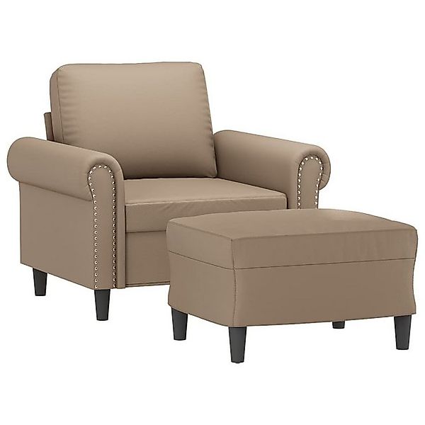 vidaXL Sofa Sessel mit Hocker Cappuccino-Braun 60 cm Kunstleder günstig online kaufen