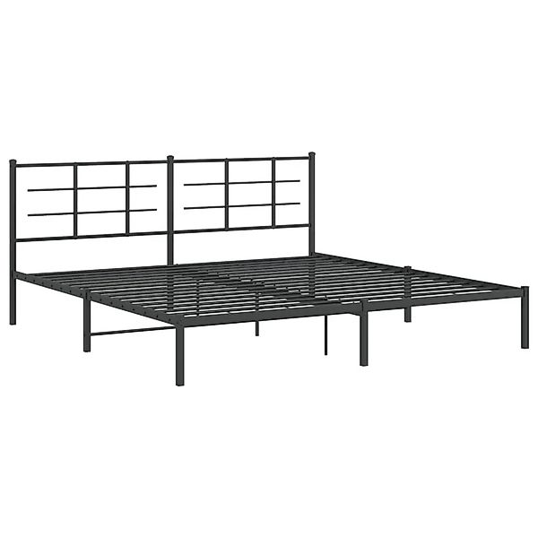vidaXL Bettgestell mit Kopfteil Metall Schwarz 193x203 cm 355567 günstig online kaufen