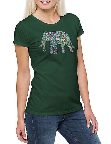 Urban Backwoods Print-Shirt Colored Elephant Damen T-Shirt Toon Cartoon Com günstig online kaufen