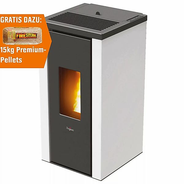 PEGASO Pelletofen Vera Stahl Weiß 7 kW mit Automatik günstig online kaufen