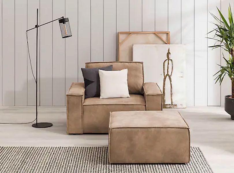 Home affaire Sessel »SHERWOOD«, Loveseat und Hocker im Set, passend zur Pol günstig online kaufen