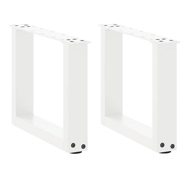 vidaXL Tischbein Couchtischbeine U-Form 2 Stk. Weiß 30x(30-31) cm Stahl günstig online kaufen