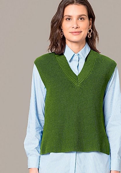 bianca Pullunder VICKY in moderner Strickoptik mit V-Ausschnitt günstig online kaufen