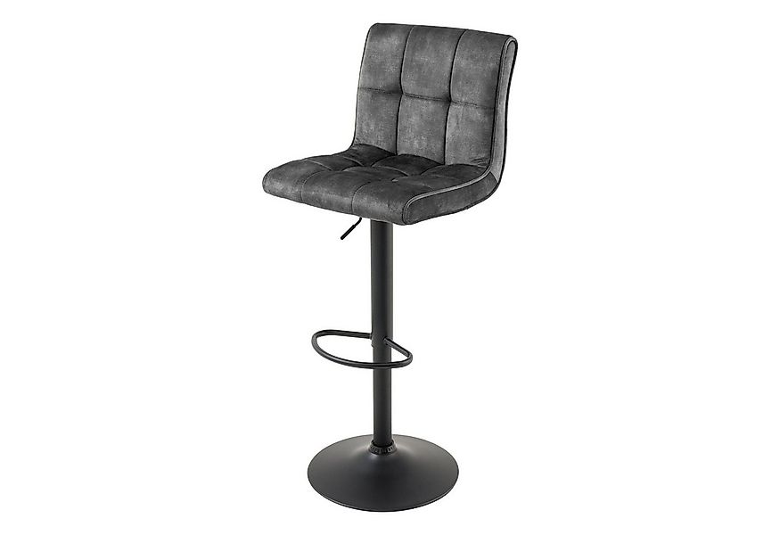 riess-ambiente Barhocker MODENA grau / schwarz - Samt, Metall, drehbar, höh günstig online kaufen