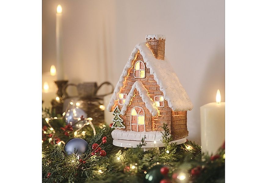 Lights4fun LED-Dekofigur LED-Lebkuchenhaus Weihnachtsdeko günstig online kaufen