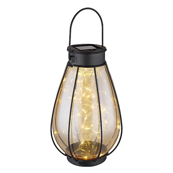 Globo Solarleuchte Metall 30 cm Schwarz Matt günstig online kaufen
