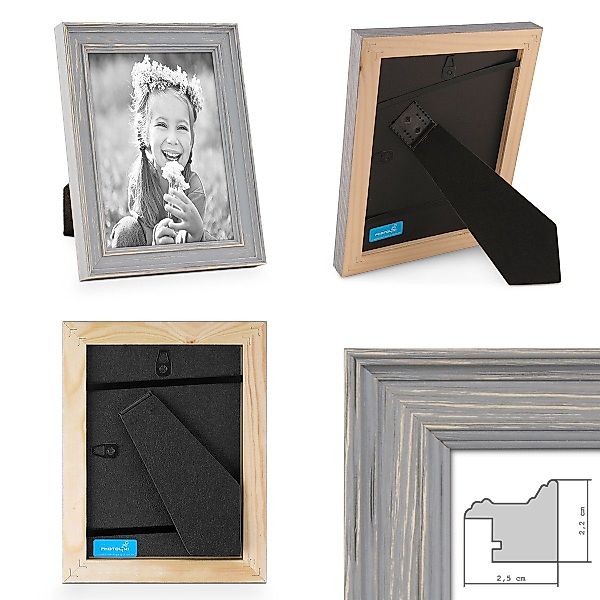 PHOTOLINI Bilderrahmen 3er Set Massivholz-Rahmen im günstig online kaufen