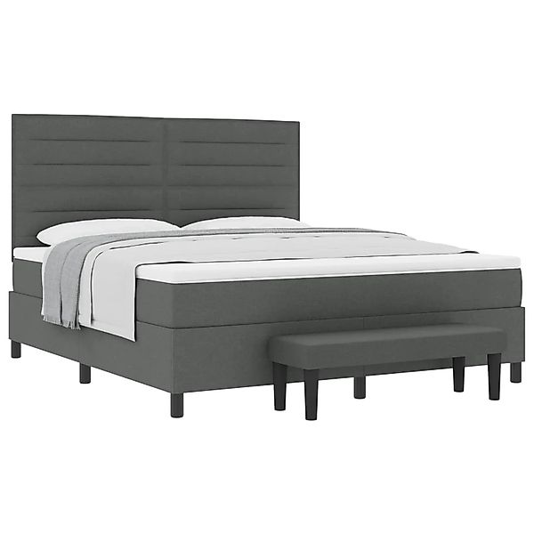 vidaXL Boxspringbett mit Matratze Dunkelgrau 180 x 200 cm Stoff 3344010 günstig online kaufen