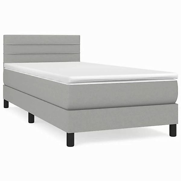 vidaXL Boxspringbett Boxspringbett mit Matratze Hellgrau 80x200 cm Stoff Be günstig online kaufen