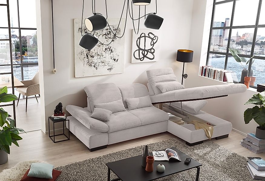 set one by Musterring Ecksofa »SO4100 V«, mit verstellbaren Kopfteilen, wah günstig online kaufen