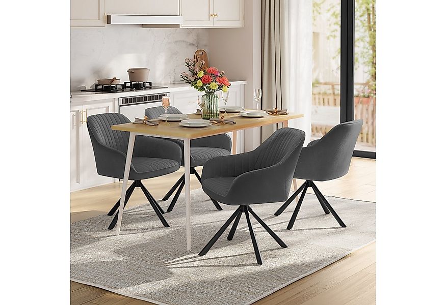 SONGMICS Esszimmerstuhl Esszimmerstuhl, Küchenstuhl, Sessel drehbar (6 St), günstig online kaufen