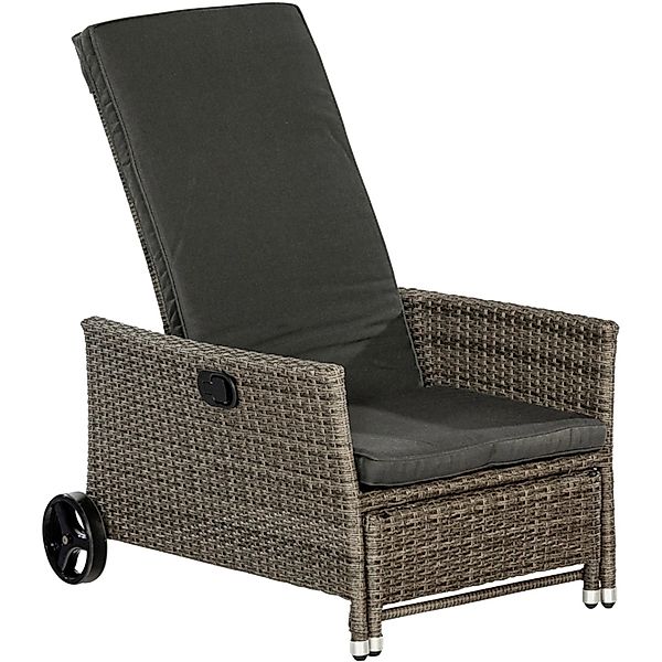 Merxx Gartenstuhl Komfort Deckchair inkl. Auflage 175 cm x 68 cm x 105 cm günstig online kaufen