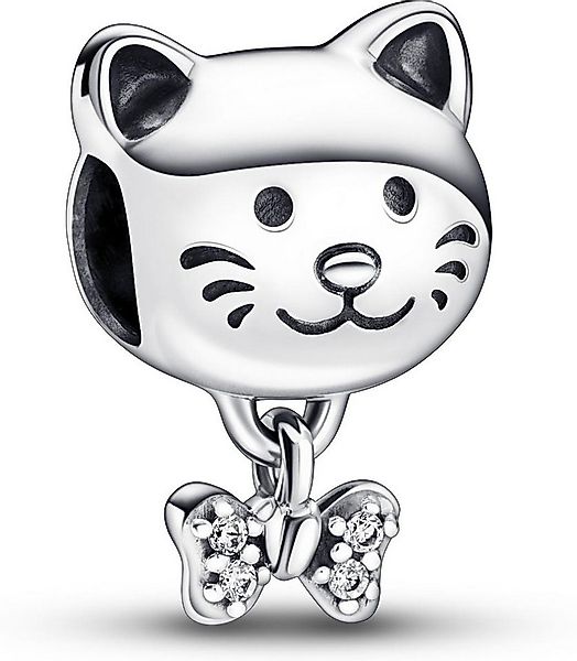 Pandora Kettenanhänger Pandora Katze & Schleife Charm 792255C01 Anhänger günstig online kaufen