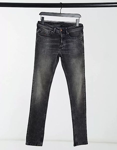 Diesel – Sleenker X – Enge Stretch-Jeans in grauer Waschung günstig online kaufen