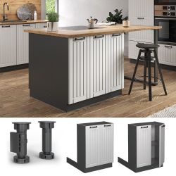 Vicco Unterschrank Fame-Line, Weiß Landhaus/Anthrazit, 60 günstig online kaufen