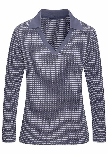 Vivance Langarm-Poloshirt "aus strukturierter Strickqualität" schöne Strick günstig online kaufen