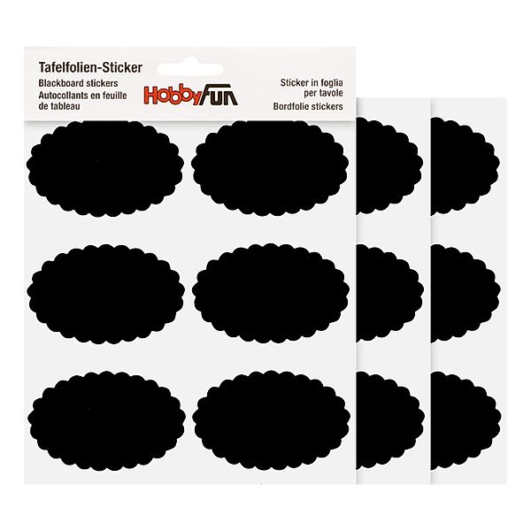 HobbyFun Tafelfolie Tafelfolien-Sticker Oval gewellt, 18 günstig online kaufen