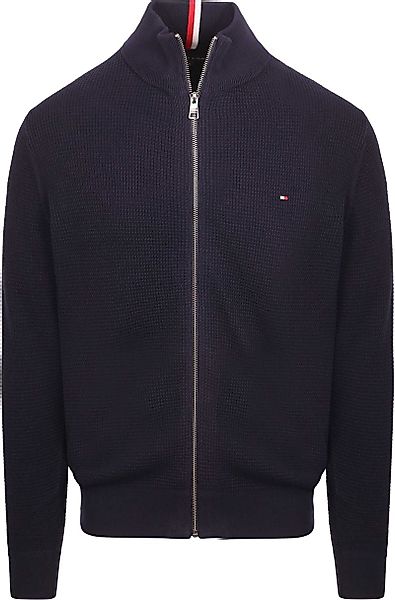 Tommy Hilfiger Strickjacke Struktur Navy  - Größe L günstig online kaufen