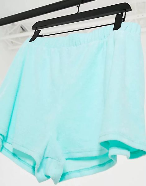 ASOS DESIGN – Mix & Match – Lounge-Shorts aus Frottee in Blau günstig online kaufen