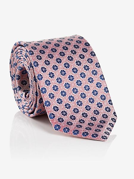 MONTI Krawatte 1 Stk. aus reiner Seide, mit blauen Ornamenten, 6,5 cm breit günstig online kaufen