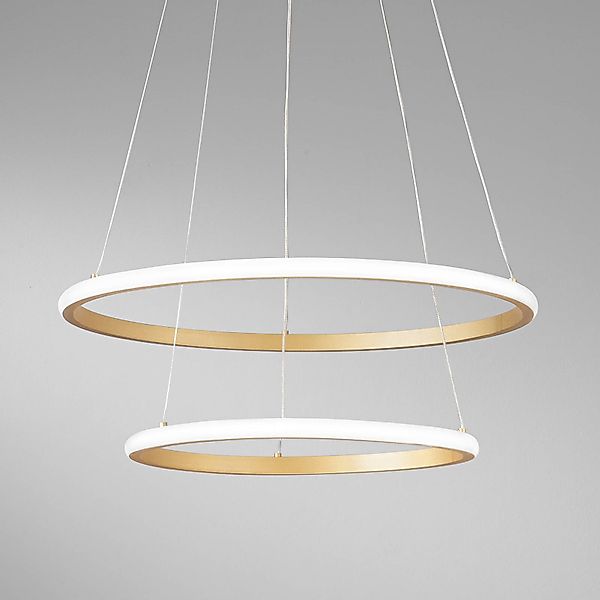 LED-Pendellampe Axis, Ø 60/40 cm, goldfarben Metall CCT, RGB günstig online kaufen