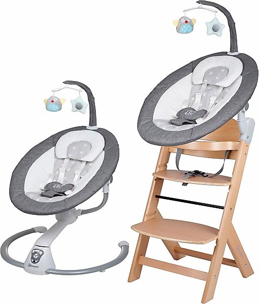 BabyGo Hochstuhl "Family Homey Set, natur/hellgrau" () mit elektrischer Bab günstig online kaufen