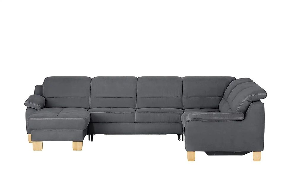 meinSofa Wohnlandschaft aus Mikrofaser Hanna ¦ grau ¦ Maße (cm): B: 322 H: günstig online kaufen