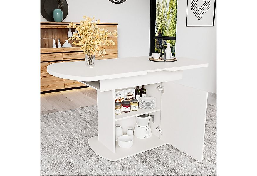 HAUSS SPOLE Esstisch 110/130x70x75cm, Ausziehbarer ovaler Esstisch mit Stau günstig online kaufen