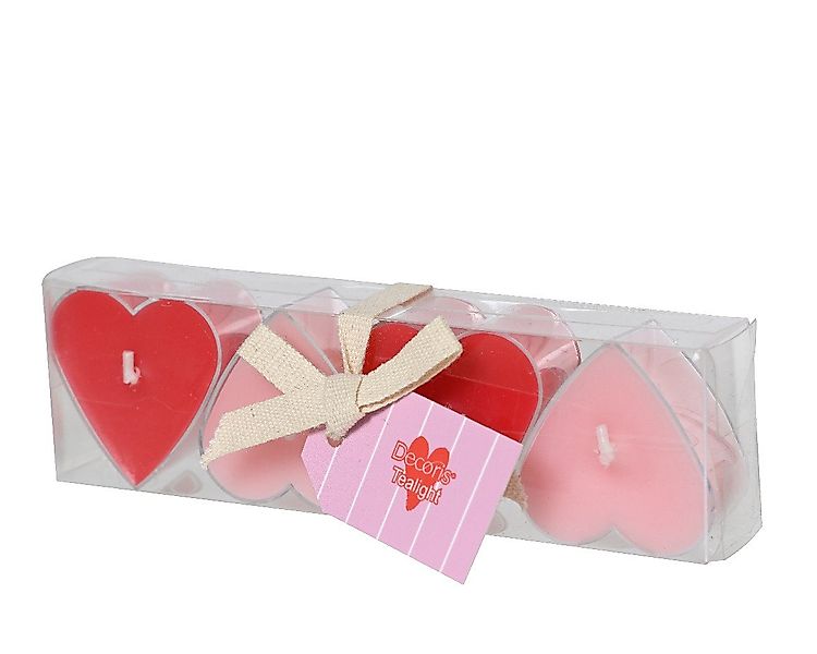 Decoris season decorations Teelicht, Teelichter Kerzen Paraffin 2x4cm Herze günstig online kaufen