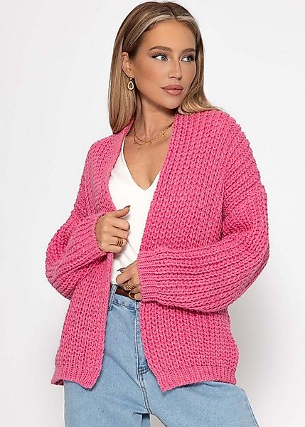 SASSYCLASSY Cardigan Strickjacke für Damen mit Stehkragen Cardigan aus Grob günstig online kaufen