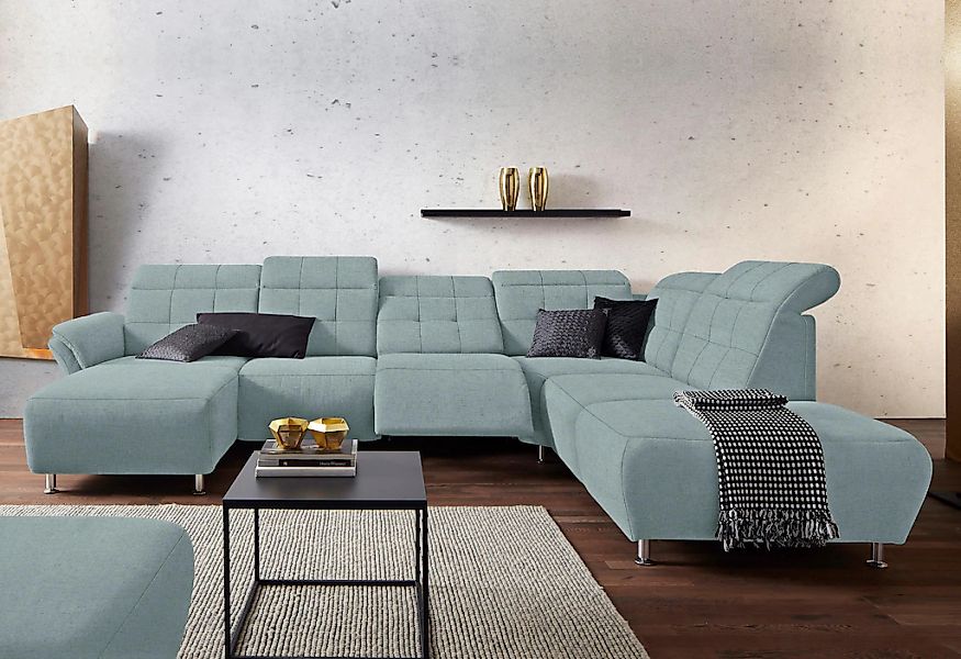 Home affaire Wohnlandschaft "Manhattan U-Form" 2 Sitze mit elektrischer Rel günstig online kaufen