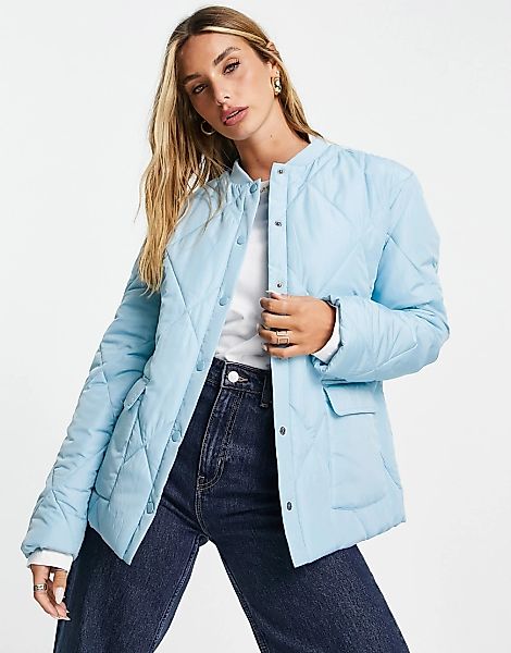 Aligne – Jacke in Kornblumenblau mit rautenförmigem Steppmuster günstig online kaufen