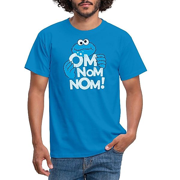 Spreadshirt T-Shirt Sesamstraße Krümelmonster Om Nom günstig online kaufen