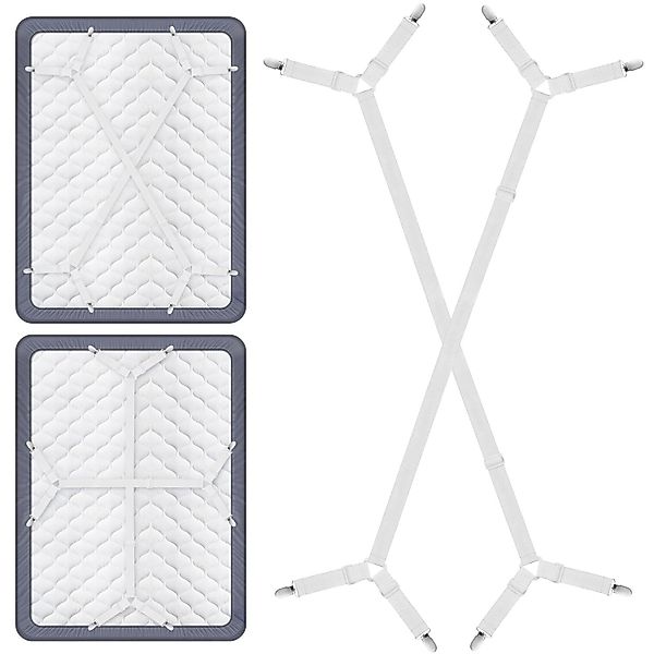 RWEUOQ Spannbettlaken 2Stk Bettlakenspanner Lakenspanner Verstellbar günstig online kaufen